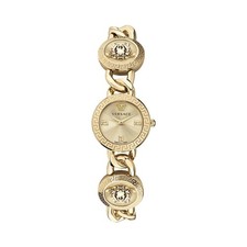 #-11 - Versace Womens Stud Icon Gold 26mm Bracelet Fashion Swiss Watch