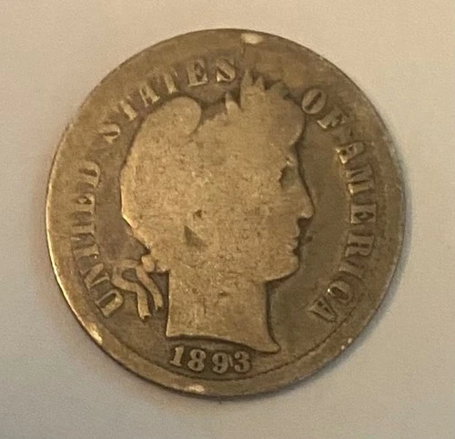 Photo of a 1893-S Barber Dime from an eBay listing that sold on Jul 21, 2026