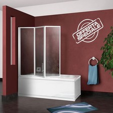 Box vasca parete vasca sopravasca cm.130 pieghevole 3 ante