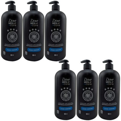 Dove Duschgel Clean Comfort 6 x 900ml XXL Flasche mit Spender vegan 24H Pflege