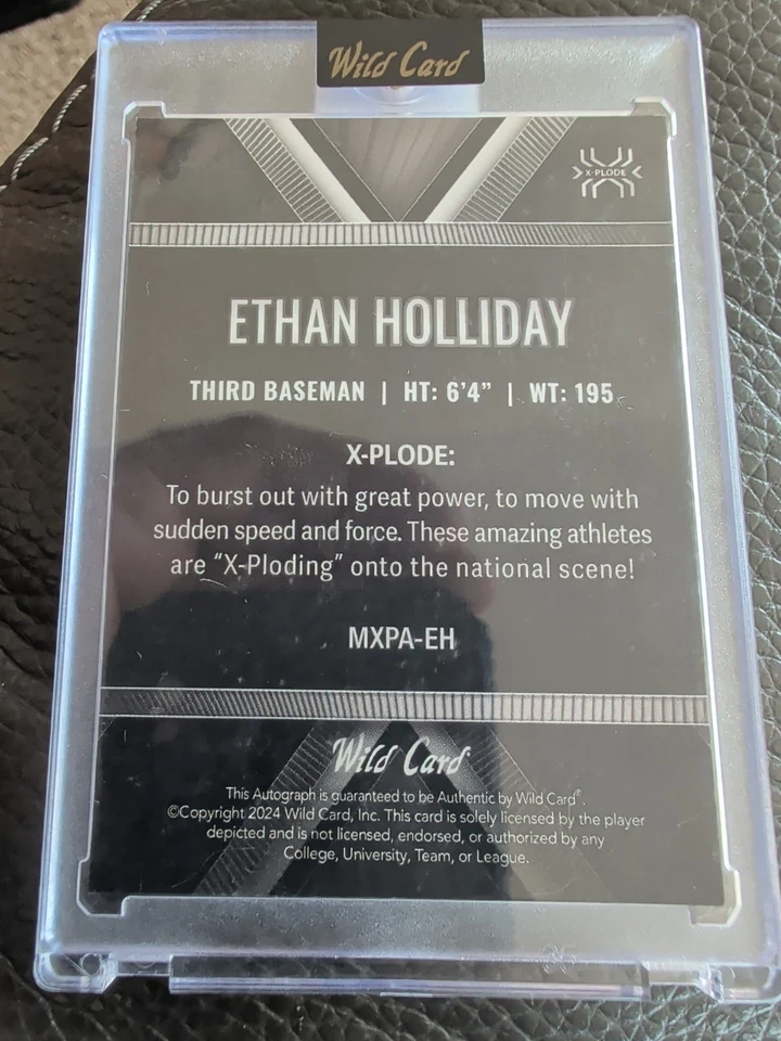 2024 Wild Card Matte X-Plode Autograph Ethan Holliday 1/1 - Image 2 of 4