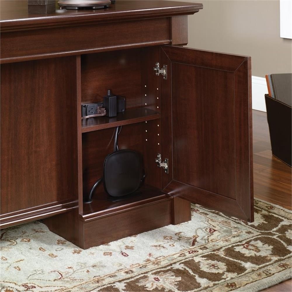 Sauder Palladia Engineered Wood 6-Drawers Executive Desk in Select Cherry