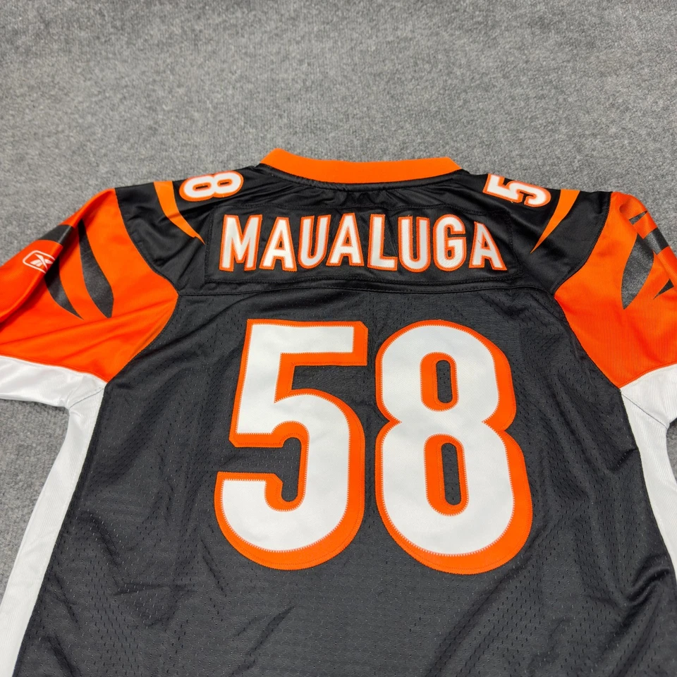 Camiseta deportiva vintage Reebok Bengals Rey Maualuga NFL #58 juvenil XL 18 20 puntadas Foto 2 de 4