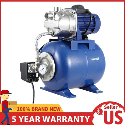 #ad 1HP Shallow Well Garden Pump with Pressure Tank Water Transfer Irrigation Pump $134.29