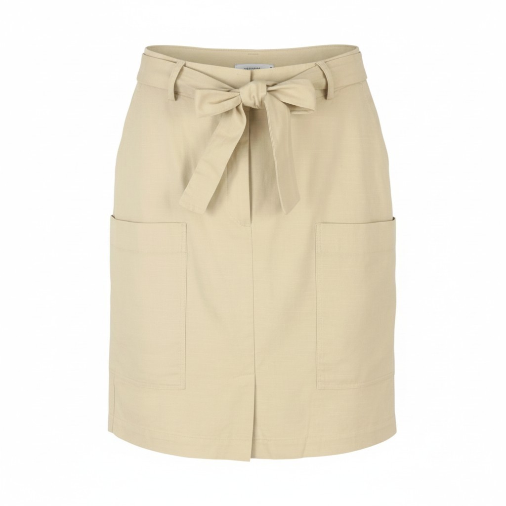 NUMPH Nubizzy Mujer Falda EU36 S Beige Cinturón Parche Bolsillos Cremallera Mosca Mini *
