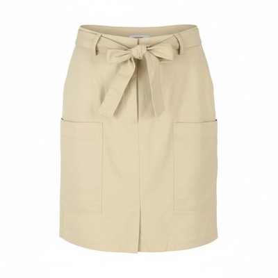 NUMPH Nubizzy Damen Rock EU36 S beige Gürtel aufgesetzte Taschen Zip Fly Mini *