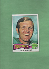 1975 Topps Football Set BOB GRIESE Card # 100