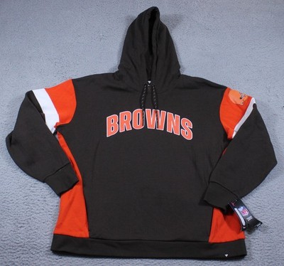 Cleveland Browns Sweatshirt Womens 2XL Brown Orange NFL Football Hoodie