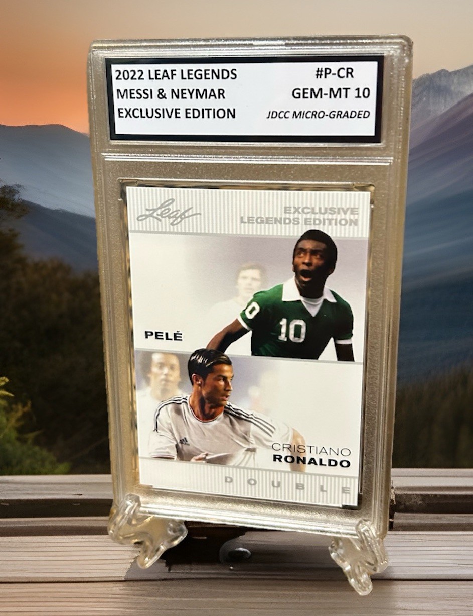 PELE & CRISTIANO RONALDO 2022 LEAF Exclusive LEGENDS GRADED GEM-MT 10 #P-CR view 4