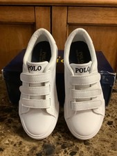 BNIB Polo Ralph Lauren White/Multi EASTEN II EZ Boys Preschool Sneakers Size 13