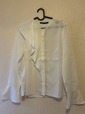 French Connection Women's White Long Sleeve Top