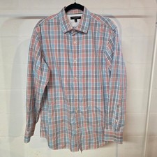 Banana Republic Non Iron Slim Fit Plaid Dress Shirt Men Large Office Casual