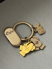 Weight Watchers Congratulations 10 Pounds Silvertone Metal Keychain used