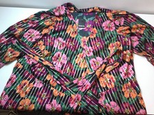 Simply Be Floral Midi Dress Gold Stripe Long Sleeve Womens UK 24 BNWT