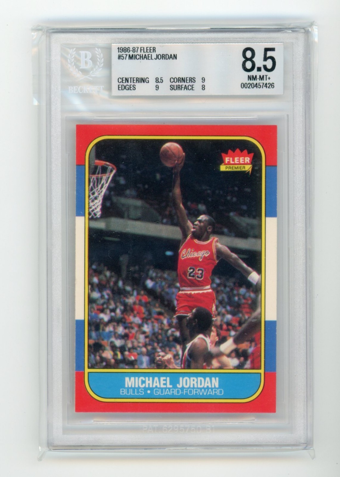 BGS 8.5 1986-87 Fleer Michael Jordan Rookie RC #57 Bulls view 1