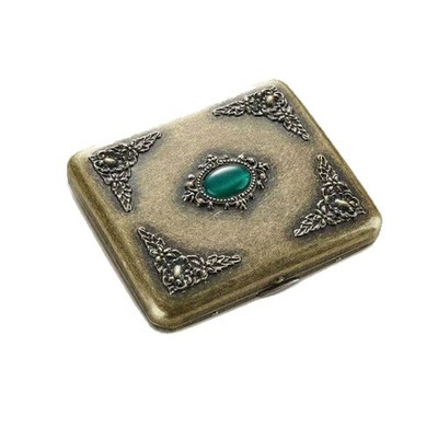 Vintage Bronze Pocket Cigarette Case Holder Wallet Storage Double Sided Box NEW