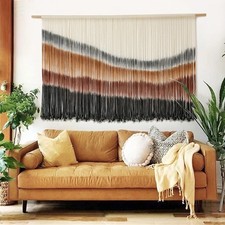Large Boho Tie-Dye Macrame Wall Hanging Tapestry - Woven Home Decor