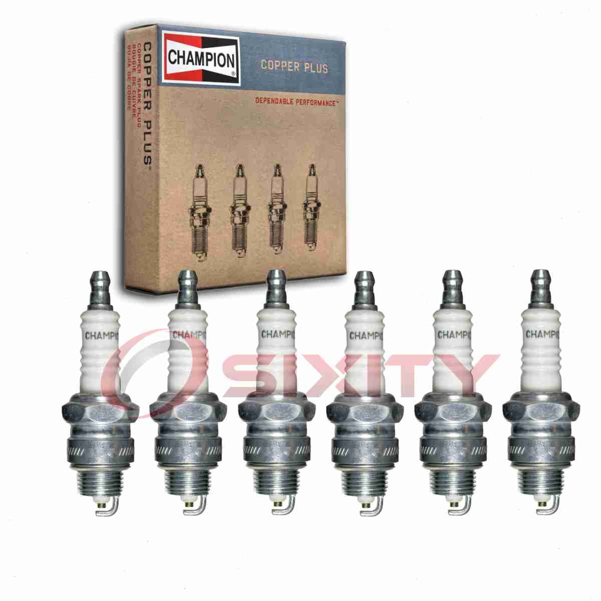 6 pc Champion Copper Plus 10 Spark Plugs for XS85 W7FC W7F W20PU W17PU xo