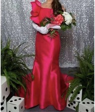 Jovani Couture Ballgown Taken Up To Fit A Size 4/6 With Ruffle Sleeve Detail