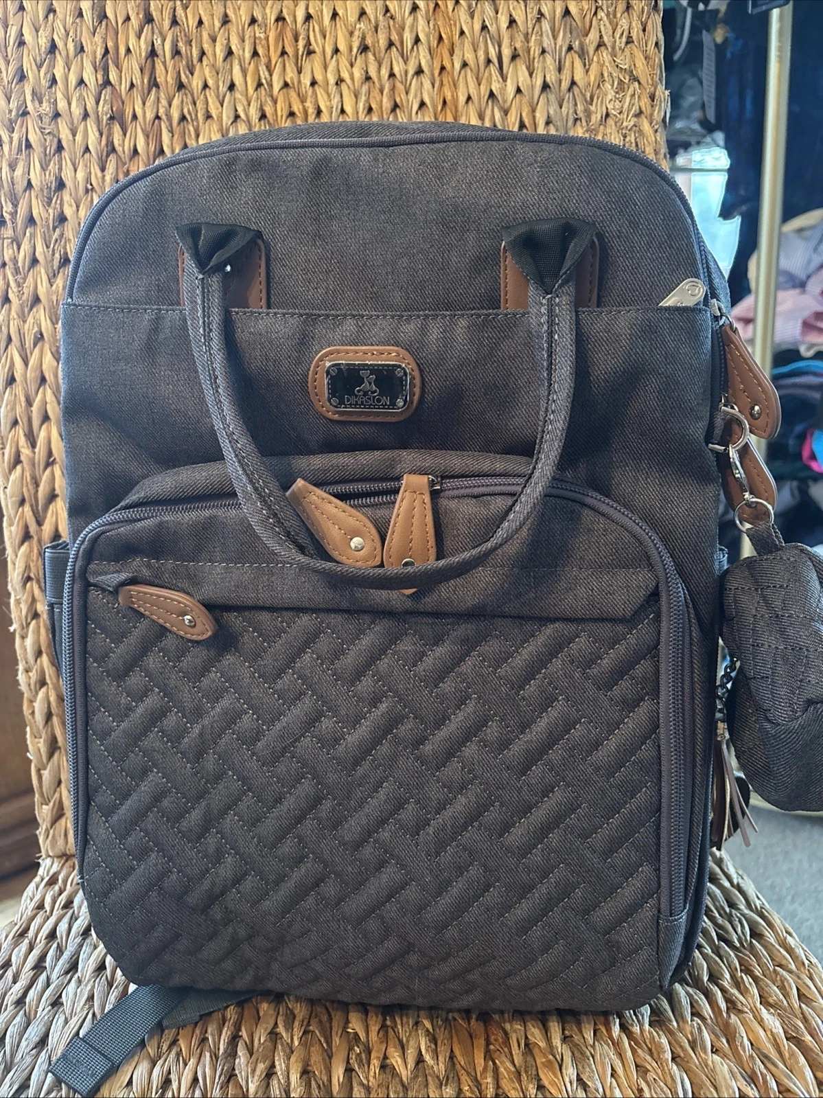Diaper Bag Backpack Dikaslon Quilted Denim