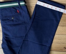 Polo Ralph Lauren Chino Pants Boys Stretch Belted Twill School Uniform Navy 16