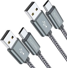 USB Type C Cable, 2-Pack 3FT USB C Charger Cable Car Carplay Cable Nylon Braide