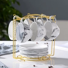 Coffee Mug Holder Espresso Cups Holder Drying Rack Drainer Stand Metal Mug Tr...