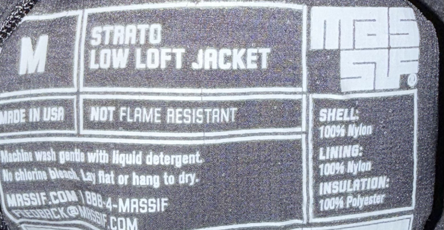 Massif Cirrus High Loft Jacket Men's M Multicam Hooded Insulated Nylon Zip - second product detail image