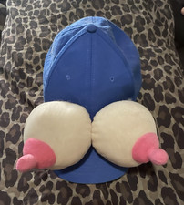 Blue Plush Breast Costume Cap for Halloween Masquerade Adult Unisex One Size