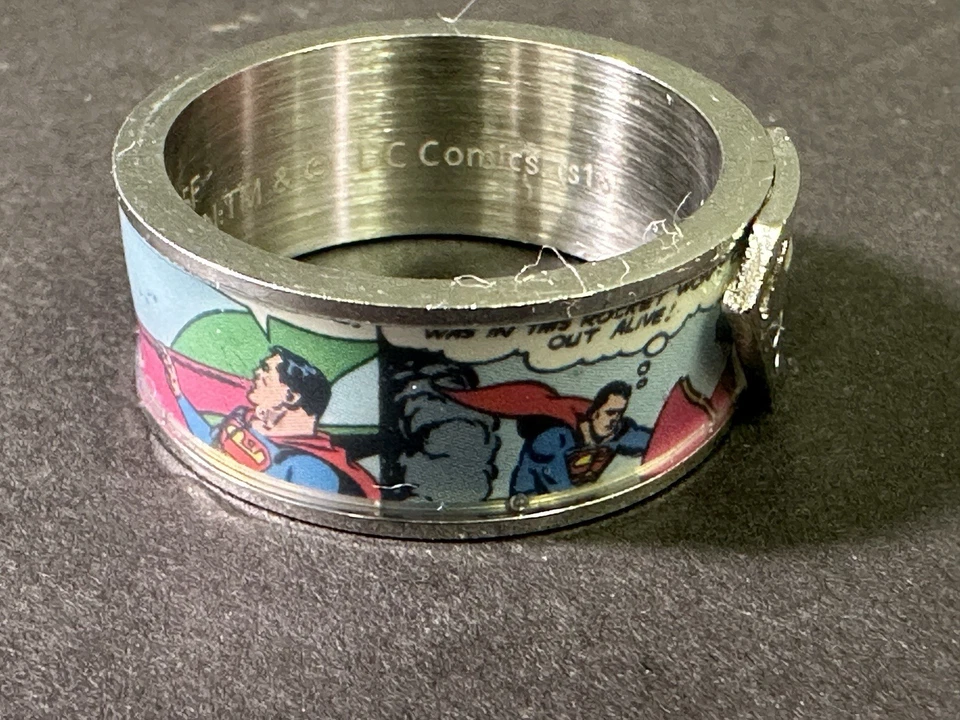 Superman Comic Strip Ring - Stainless Steel - Superman Logo - Image 2 of 4