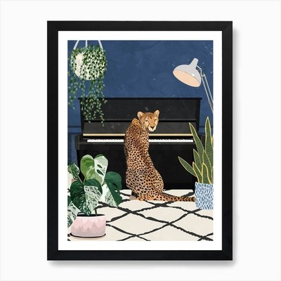 Gepard Klavier Kunstdruck gerahmt Wandbild Poster Leinwanddruck Bild