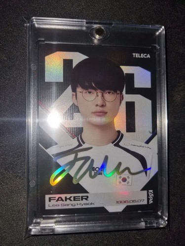 Lot de cartes LoL FAKER officiel Teleca Team Korea SP imprimées auto et rares KeSPA T1 - Photo 1/3