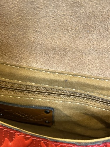 Patricia Nash MICAELA Rose Tooled Leather Messenger Shoulder Bag Purse Red - Picture 11 of 20