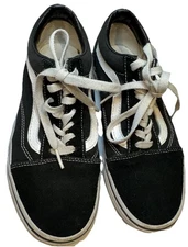 Vans Old Skool Black Suede Canvas Skate Sneakers Size 5 Men 6.5 Women Unisex