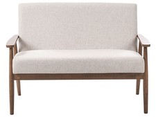 Sofa 2 Seater ESRUM Fabric Dark Brown/ Beige