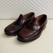 Vintage G.H. Bass Weejuns Penny Loafers Made in USA Burgundy Leather 8 EEE Wide
