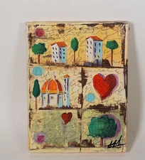 Original Acrylic Painting on Canvas – Naïve / Modern Style – Signed – Florence