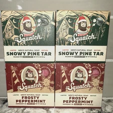 Dr.Squatch Lim Edition-"Snowy Pine Tar" & "Frosty Peppermint"-Variety-Mens Soap