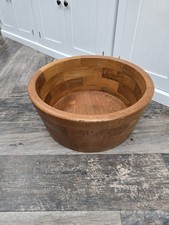 Huge Wooden Bowl Planter Pot Stand Wood 18" Diameter Large