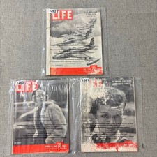 Vintage 3 Issues LIFE Magazine Lot 1948 1951 F-84 Thunderjets Coca-Cola Camel