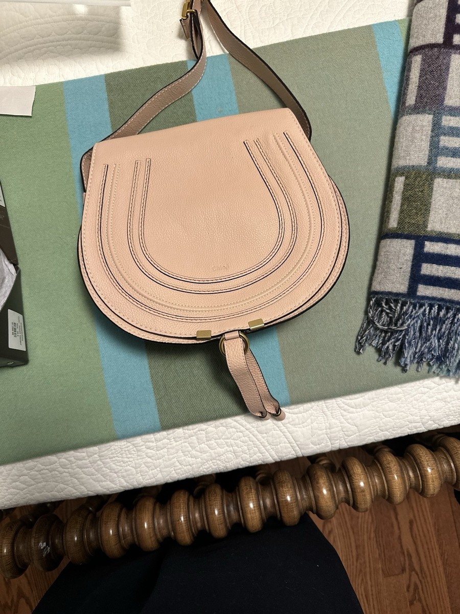 CHLOE MARCIE CROSSBODY MEDIUM (PINK BLUSH) GRAINED LEATHER