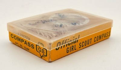 Vintage Original Silva System Official Girl Scout Compass Box paperwork GSA GS