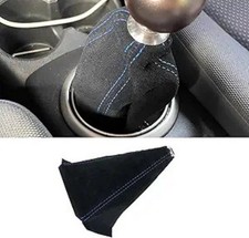 Shift Boot Cover, Suede Leather Shift Knob Boot Dust Cover, Color: Black Blue