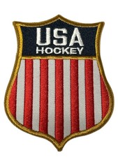 USA Hockey Shield Embroidery Heat Seal Patch 3"