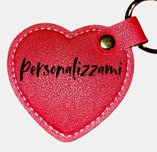 Portachiavi Cuore Personalizzato Incisione Laser Regalo Festa Mamma Papà Amore 