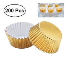 200 Pcs Mini Papier Kuchen Cupcake Muffin Dessert Backförmchen Kuchenform Golden