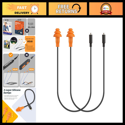 2pcs Replacement Work Earbuds Cables for Wireless Neckband Headphones - Black &