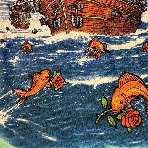 Grateful Dead Ship Of Fools 1993 Design Tie Dye T Shirt Liquid Blue 2XL - Picture 10 of 21