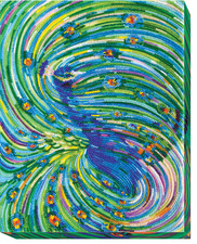 Bead Embroidery Kit "Emerald whirlpool" Stitching Handmade Beadwork