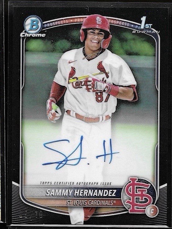 2025 Bowman Chrome Baseball Sammy Hernandez Black Refractor 1st Auto #/10 SSP